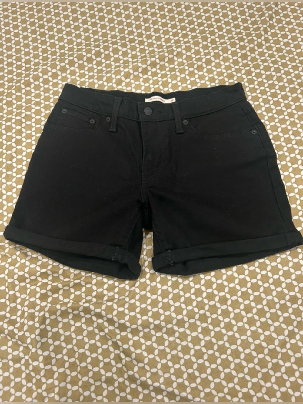 Women’s Black Rolled-Hem Cotton Shorts